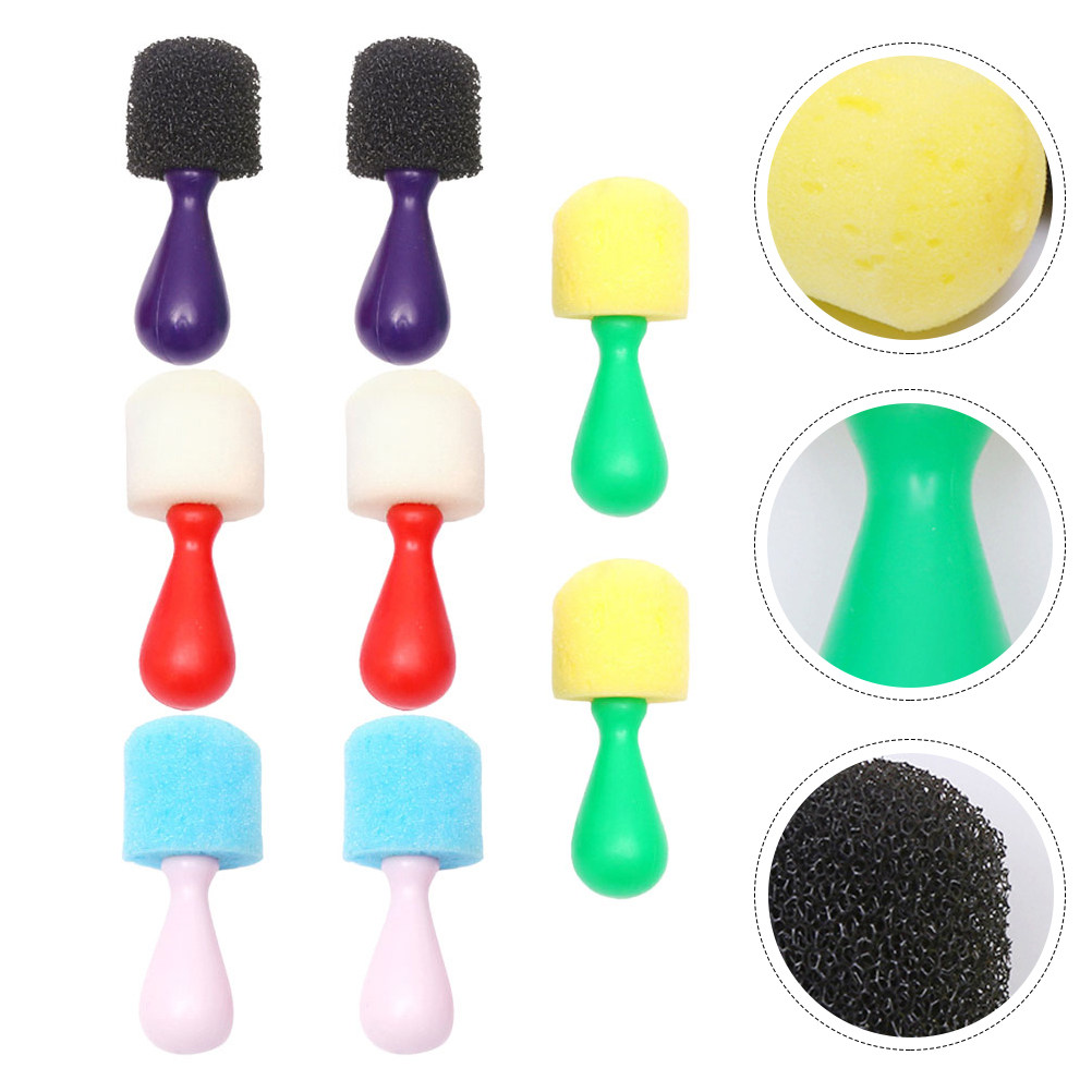 Art Craft Activities For Preschoolers - 8-delige bolvormige sponsverfkwasten, schildergereedschap voor kleuterschool,