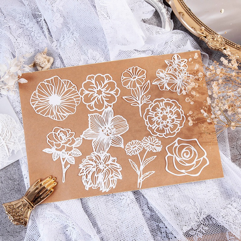 Art Craft Hobbies - Vintage esthetisch wit kantpapier voor scrapbooking
