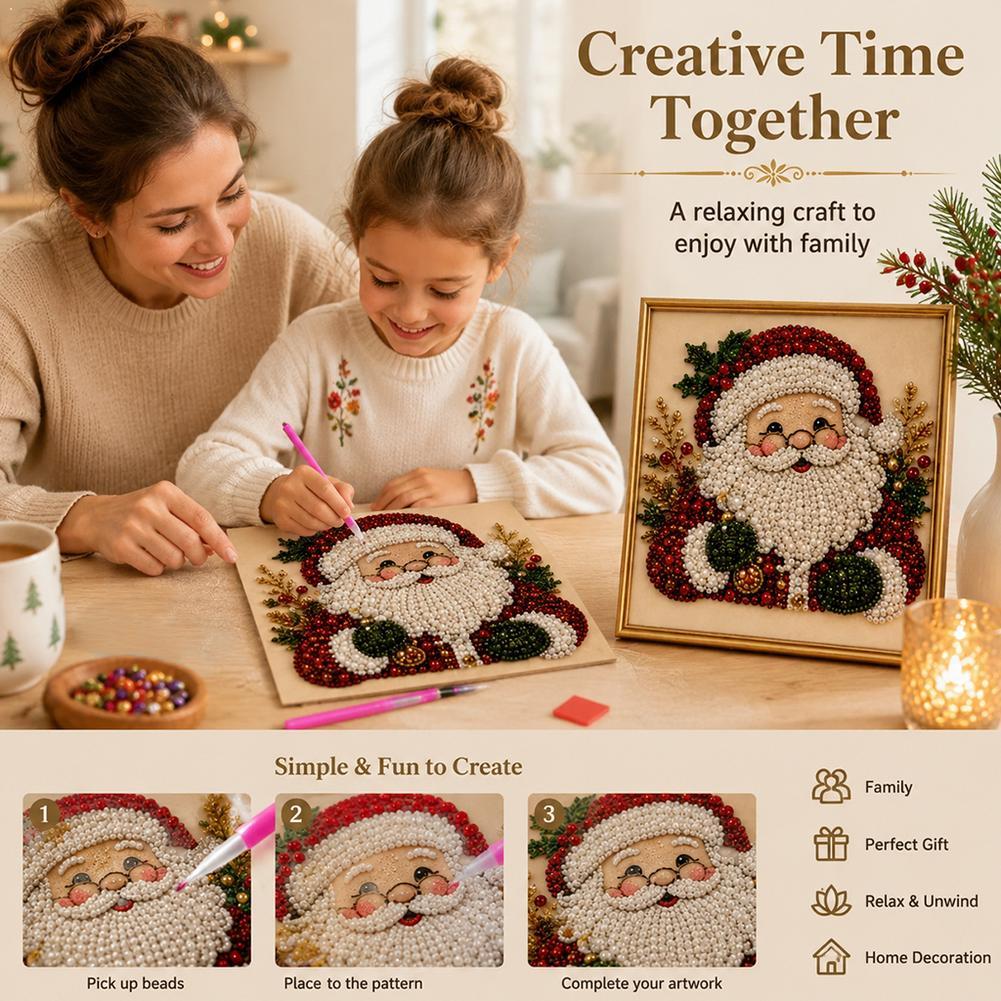 Art Craft Adult - Kerstmis Kerstman Parel Kunst DIY Kit