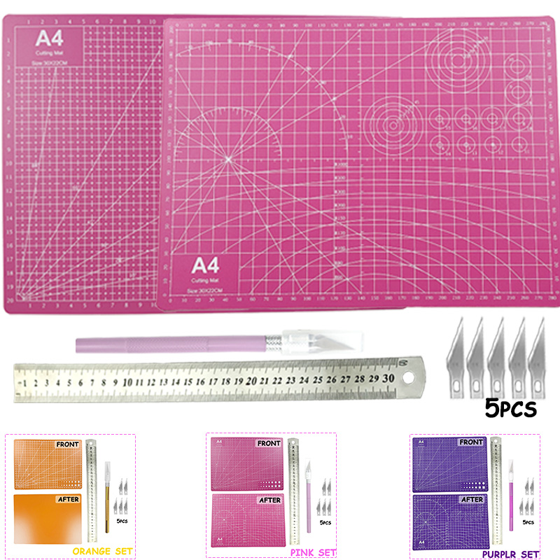 Art Craft Knife - A4 PVC handsnijmatset, kunstgereedschap, PVC-papiersnijmat, 30