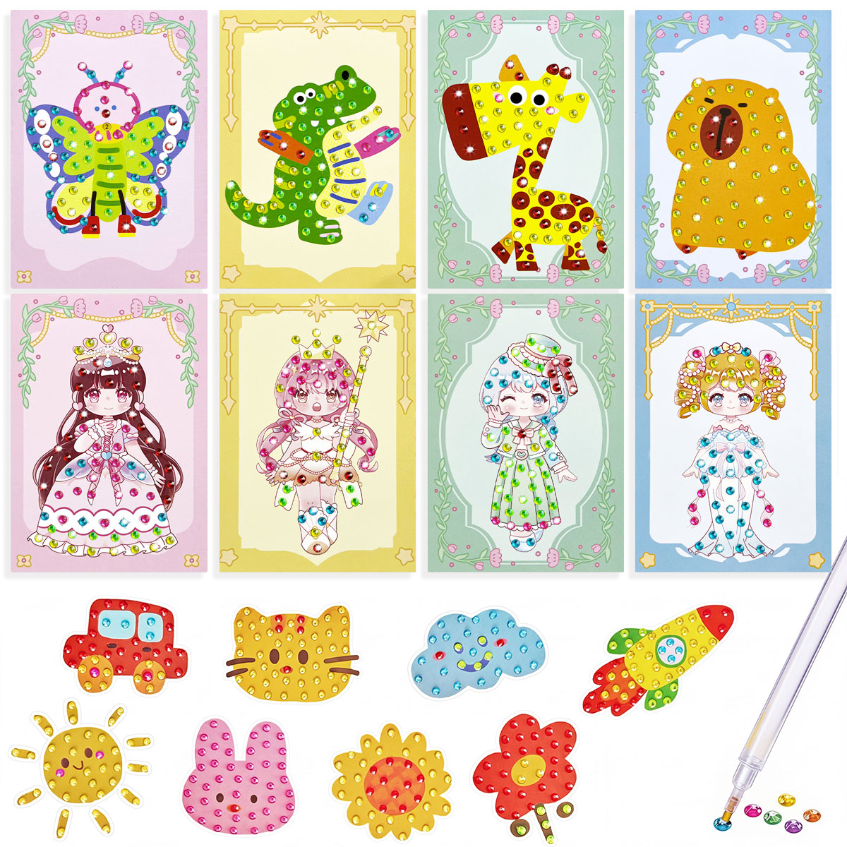 Art Craft Number - 16-delige Gem Kit DIY knutselset, makkelijk