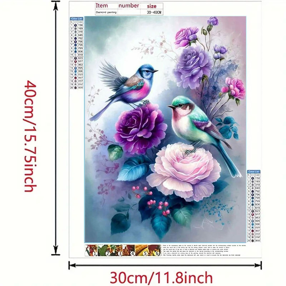 Art Craft Flower - 1 set diamant schilderij met vogelzang