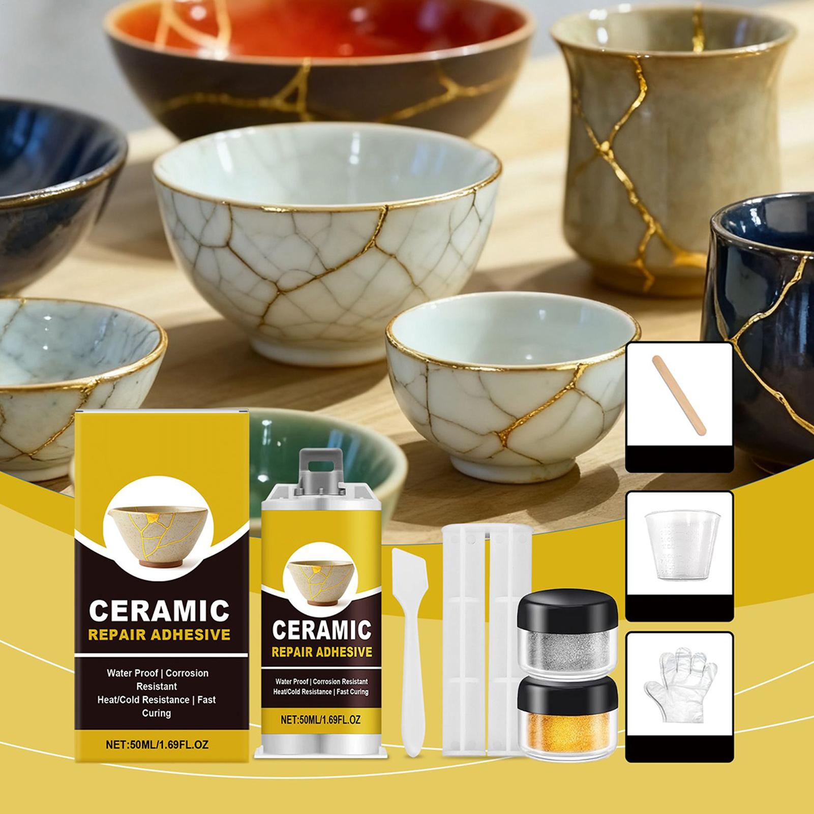 Art Craft Workshop - Kintsugi reparatieset gouden keramische lijm, voedselveilige