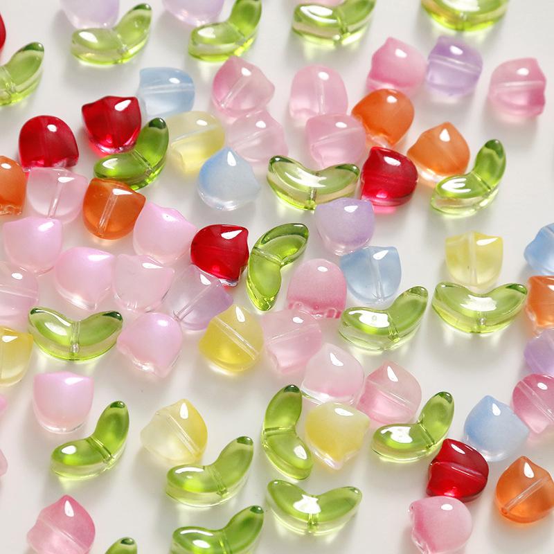 Art Craft Flower - Lampwork Bloemkraaltjes 30 Stuks Meerkleurige Glaskraaltjes