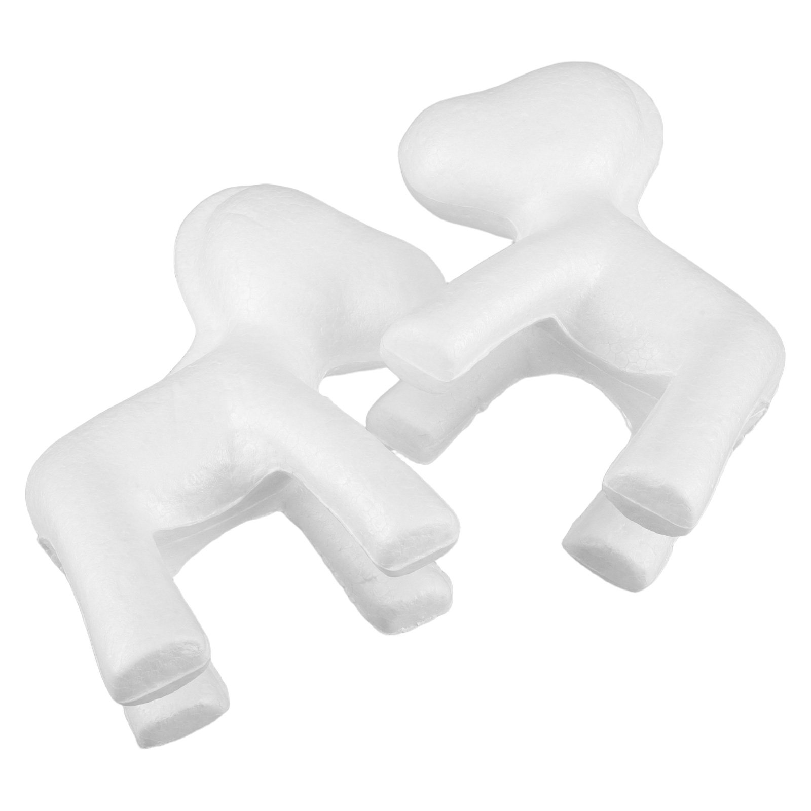 Art Craft Flower - 2 stuks witte schuim-eenhoornvorm, blanco polystyreen,
