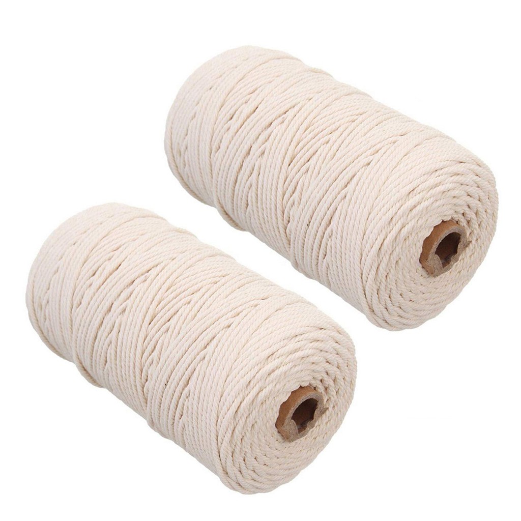 Macrame Cord Cotton - Macrame Touw 2mm 200M Natuurlijke Katoenen