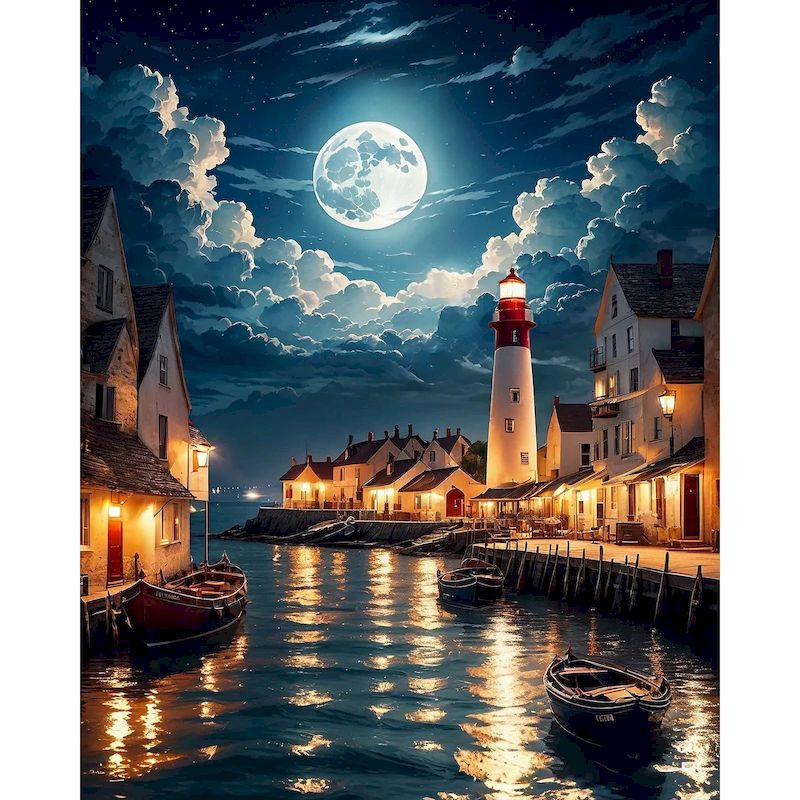 Art Craft Number - CHENISTORY Maanlicht Nacht Schilderen op Nummer
