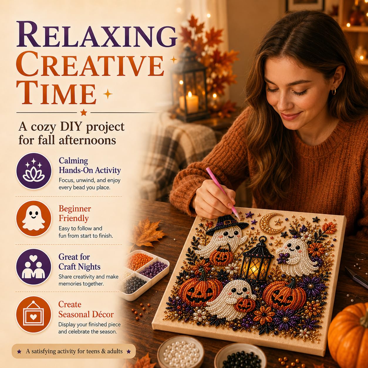 @Halloween Ghost Pearl Art Kit - Art Craft Adult recensie en prijs