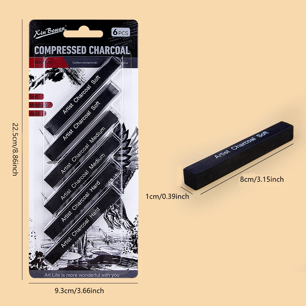 6 stks Schets Houtskool Bars S - Sketching Charcoal Set recensie en prijs