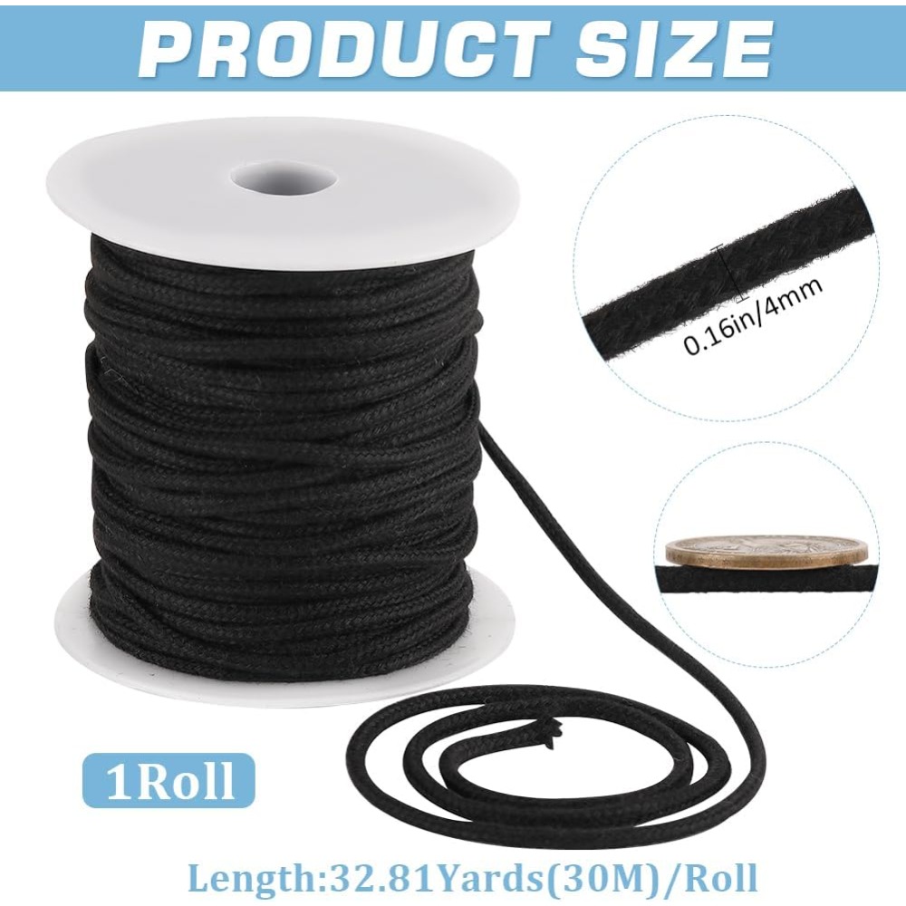 4mm 33Yards Zwart Katoenen Tou - Macrame Cord Cotton recensie en prijs