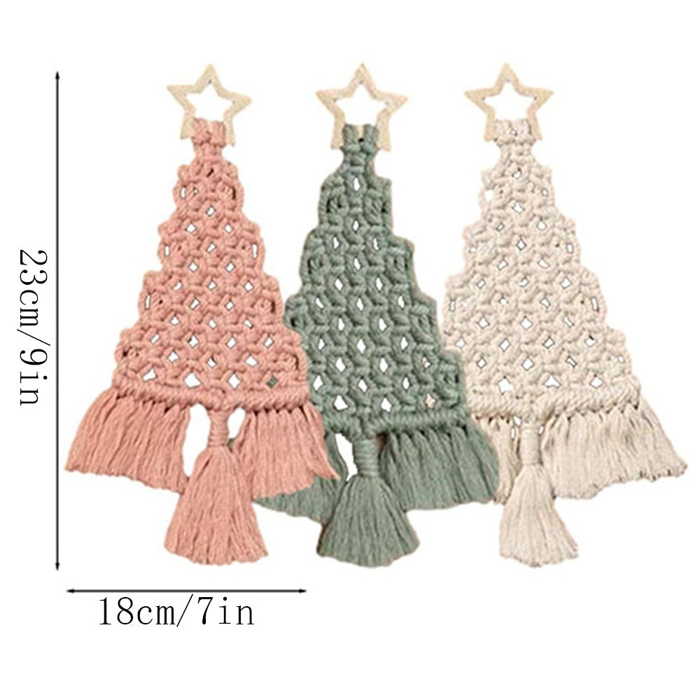3-delige kerstboom DIY macramé - Macrame Cord Cotton recensie en prijs