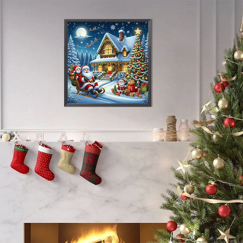 Kerstman en sneeuwhuis diamant - Art Craft Kits For Adults recensie en prijs