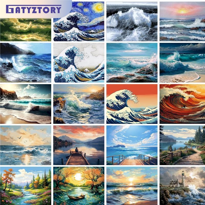 GATYZTORY Ingelijste Oceaan St - Art Craft Number recensie en prijs